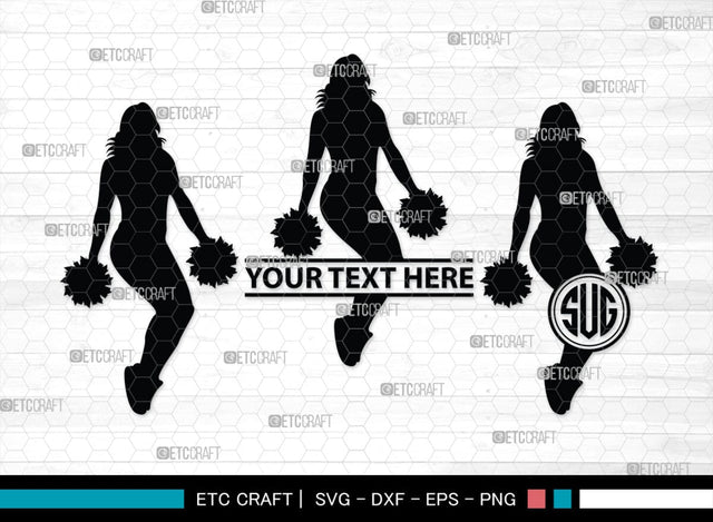 Cheerleader Monogram, Cheerleader Silhouette, Cheerleading Svg, Cheer Girls Svg, Sports svg, Cheer Svg, cheer Mom Svg, SB00112 SVG ETC Craft 