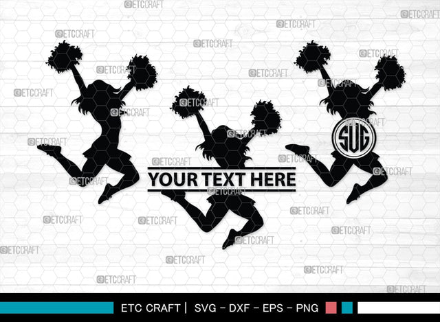 Cheerleader Monogram, Cheerleader Silhouette, Cheerleading Svg, Cheer Girls Svg, Sports svg, Cheer Svg, cheer Mom Svg, SB00112 SVG ETC Craft 