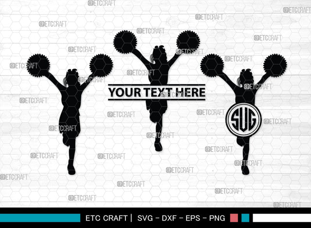 Cheerleader Monogram, Cheerleader Silhouette, Cheerleading Svg, Cheer Girls Svg, Sports svg, Cheer Svg, cheer Mom Svg, SB00112 SVG ETC Craft 