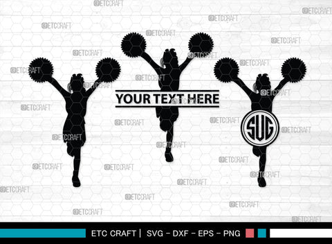 Cheerleader Monogram, Cheerleader Silhouette, Cheerleading Svg, Cheer Girls Svg, Sports svg, Cheer Svg, cheer Mom Svg, SB00112 SVG ETC Craft 