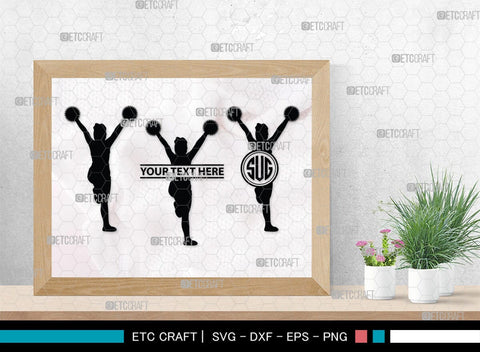 Cheerleader Monogram, Cheerleader Silhouette, Cheerleading Svg, Cheer Girls Svg, Sports svg, Cheer Svg, cheer Mom Svg, SB00112 SVG ETC Craft 