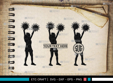 Cheerleader Monogram, Cheerleader Silhouette, Cheerleading Svg, Cheer Girls Svg, Sports svg, Cheer Svg, cheer Mom Svg, SB00112 SVG ETC Craft 