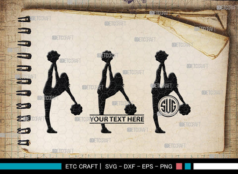 Cheerleader Monogram, Cheerleader Silhouette, Cheerleading Svg, Cheer Girls Svg, Sports svg, Cheer Svg, cheer Mom Svg, SB00112 SVG ETC Craft 