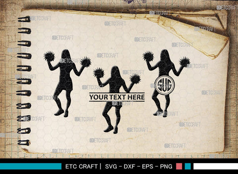 Cheerleader Monogram, Cheerleader Silhouette, Cheerleading Svg, Cheer Girls Svg, Sports svg, Cheer Svg, cheer Mom Svg, SB00112 SVG ETC Craft 