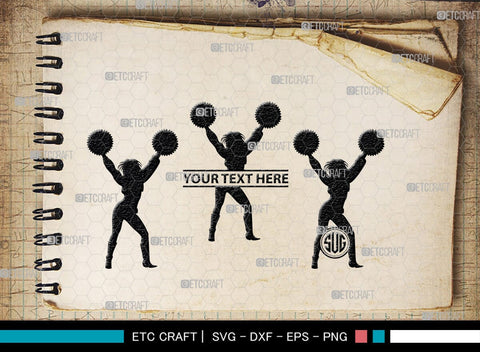 Cheerleader Monogram, Cheerleader Silhouette, Cheerleading Svg, Cheer Girls Svg, Sports svg, Cheer Svg, cheer Mom Svg, SB00112 SVG ETC Craft 