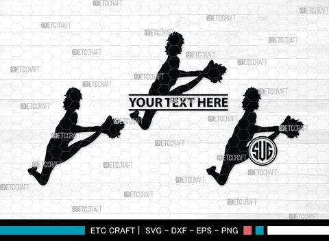 Cheerleader Monogram, Cheerleader Silhouette, Cheerleading Svg, Cheer Girls Svg, Sports svg, Cheer Svg, cheer Mom Svg, SB00112 SVG ETC Craft 