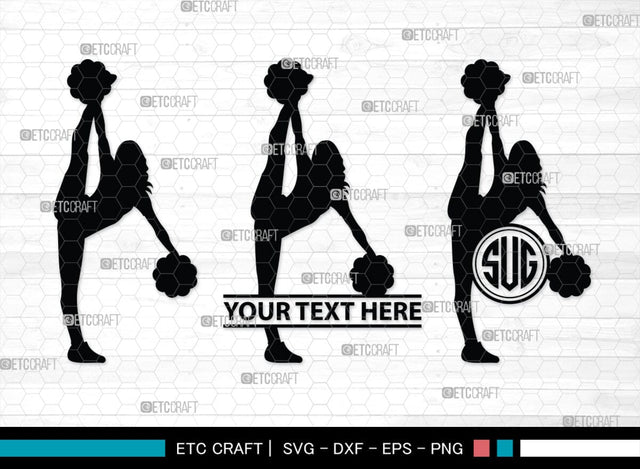 Cheerleader Monogram, Cheerleader Silhouette, Cheerleading Svg, Cheer Girls Svg, Sports svg, Cheer Svg, cheer Mom Svg, SB00112 SVG ETC Craft 