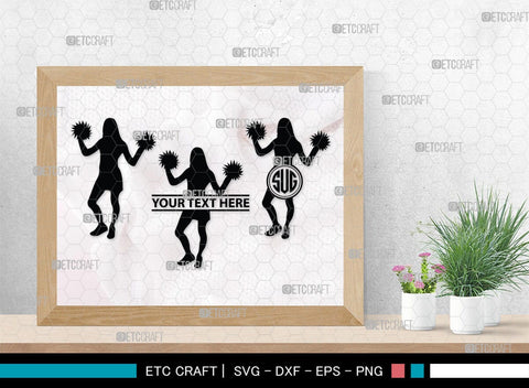 Cheerleader Monogram, Cheerleader Silhouette, Cheerleading Svg, Cheer Girls Svg, Sports svg, Cheer Svg, cheer Mom Svg, SB00112 SVG ETC Craft 