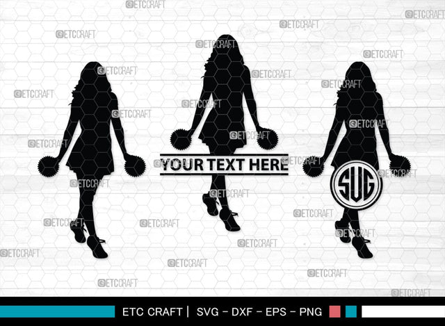 Cheerleader Monogram, Cheerleader Silhouette, Cheerleading Svg, Cheer Girls Svg, Sports svg, Cheer Svg, cheer Mom Svg, SB00112 SVG ETC Craft 