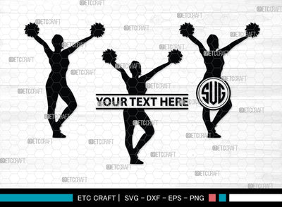Cheerleader Monogram, Cheerleader Silhouette, Cheerleading Svg, Cheer Girls Svg, Sports svg, Cheer Svg, cheer Mom Svg, SB00112 SVG ETC Craft 