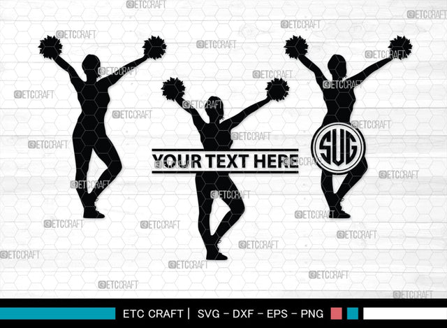 Cheerleader Monogram, Cheerleader Silhouette, Cheerleading Svg, Cheer Girls Svg, Sports svg, Cheer Svg, cheer Mom Svg, SB00112 SVG ETC Craft 