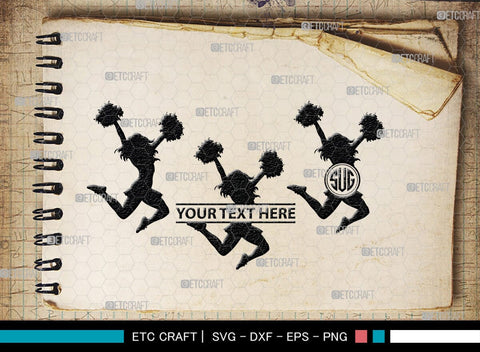 Cheerleader Monogram, Cheerleader Silhouette, Cheerleading Svg, Cheer Girls Svg, Sports svg, Cheer Svg, cheer Mom Svg, SB00112 SVG ETC Craft 