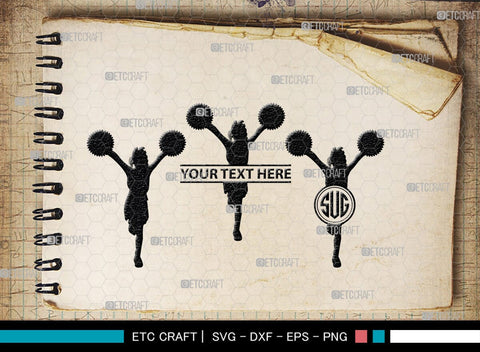 Cheerleader Monogram, Cheerleader Silhouette, Cheerleading Svg, Cheer Girls Svg, Sports svg, Cheer Svg, cheer Mom Svg, SB00112 SVG ETC Craft 