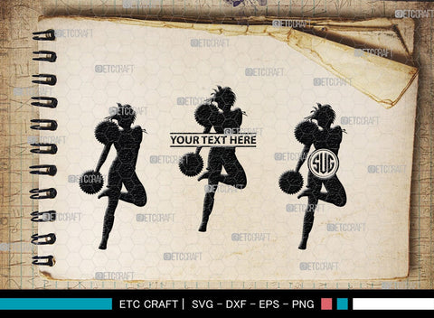 Cheerleader Monogram, Cheerleader Silhouette, Cheerleading Svg, Cheer Girls Svg, Sports svg, Cheer Svg, cheer Mom Svg, SB00112 SVG ETC Craft 