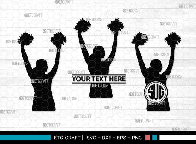 Cheerleader Monogram, Cheerleader Silhouette, Cheerleading Svg, Cheer Girls Svg, Sports svg, Cheer Svg, cheer Mom Svg, SB00112 SVG ETC Craft 