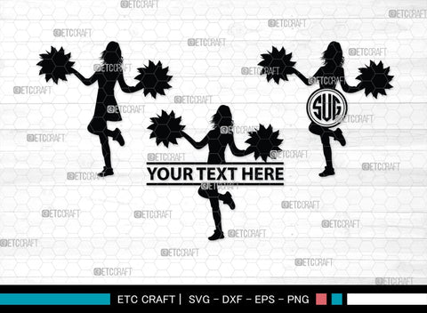 Cheerleader Monogram, Cheerleader Silhouette, Cheerleading Svg, Cheer Girls Svg, Sports svg, Cheer Svg, cheer Mom Svg, SB00112 SVG ETC Craft 