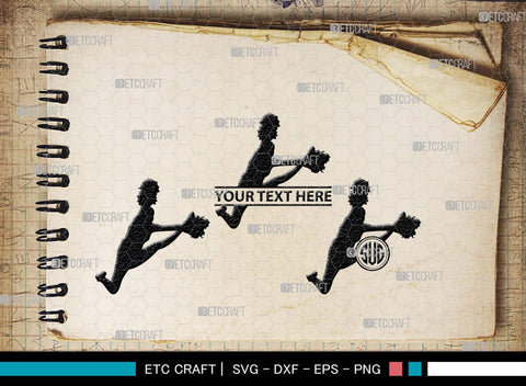 Cheerleader Monogram, Cheerleader Silhouette, Cheerleading Svg, Cheer Girls Svg, Sports svg, Cheer Svg, cheer Mom Svg, SB00112 SVG ETC Craft 