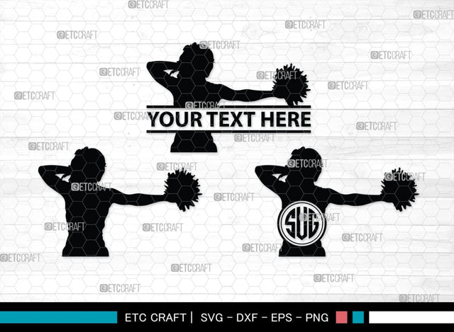 Cheerleader Monogram, Cheerleader Silhouette, Cheerleading Svg, Cheer Girls Svg, Sports svg, Cheer Svg, cheer Mom Svg, SB00112 SVG ETC Craft 