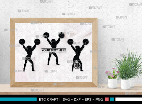 Cheerleader Monogram, Cheerleader Silhouette, Cheerleading Svg, Cheer Girls Svg, Sports svg, Cheer Svg, cheer Mom Svg, SB00112 SVG ETC Craft 