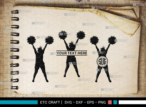 Cheerleader Monogram, Cheerleader Silhouette, Cheerleading Svg, Cheer Girls Svg, Sports svg, Cheer Svg, cheer Mom Svg, SB00112 SVG ETC Craft 