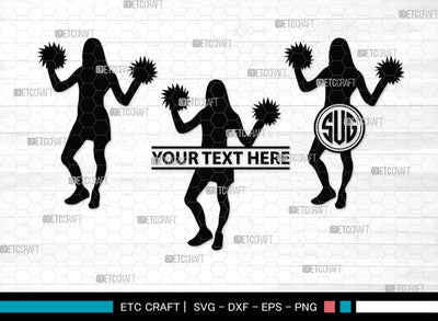 Cheerleader Monogram, Cheerleader Silhouette, Cheerleading Svg, Cheer Girls Svg, Sports svg, Cheer Svg, cheer Mom Svg, SB00112 SVG ETC Craft 