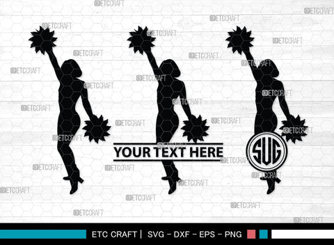 Cheerleader Monogram, Cheerleader Silhouette, Cheerleading Svg, Cheer Girls Svg, Sports svg, Cheer Svg, cheer Mom Svg, SB00112 SVG ETC Craft 