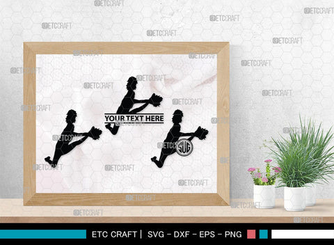Cheerleader Monogram, Cheerleader Silhouette, Cheerleading Svg, Cheer Girls Svg, Sports svg, Cheer Svg, cheer Mom Svg, SB00112 SVG ETC Craft 