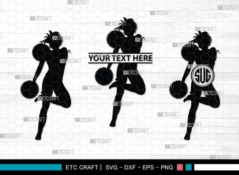 Cheerleader Monogram, Cheerleader Silhouette, Cheerleading Svg, Cheer Girls Svg, Sports svg, Cheer Svg, cheer Mom Svg, SB00112 SVG ETC Craft 