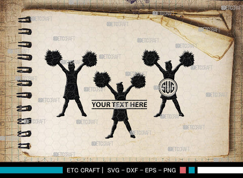 Cheerleader Monogram, Cheerleader Silhouette, Cheerleading Svg, Cheer Girls Svg, Sports svg, Cheer Svg, cheer Mom Svg, SB00112 SVG ETC Craft 