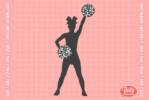 CHEERLEADERS SILHOUETTE BUNDLE | cheerleading silhouette SVG bundle SVG Partypantaloons 