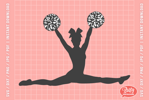 CHEERLEADERS SILHOUETTE BUNDLE | cheerleading silhouette SVG bundle SVG Partypantaloons 