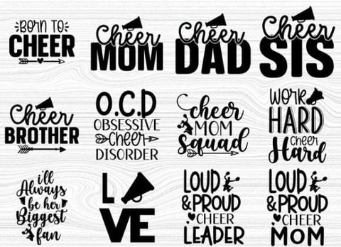 Cheerleading Svg Bundle, Cheer, Cheer Team, Cheer Squad, Cute, Mom, Coach, Funny, Svg Eps Dxf Png Files for Cutting Machines Cameo Cricut, SVG Svgcraft 