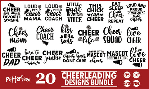 Cheerleading SVG Designs Bundle SVG PatternFeed8 