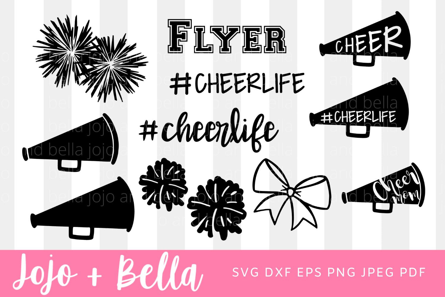 Cheerlife Cut File Bundle, #Cheerlife SVG Bundle, Cheer SVG