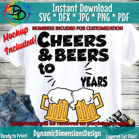 Cheers and Beers to 50 Years SVG DynamicDimensionsDesign 