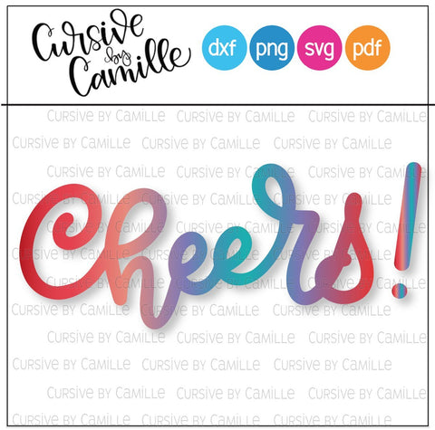 Cheers! Cut File SVG Cursive by Camille 