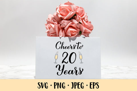Cheers to 20 Years SVG. 20th Birthday, Anniversary party decor SVG LaBelezoka 