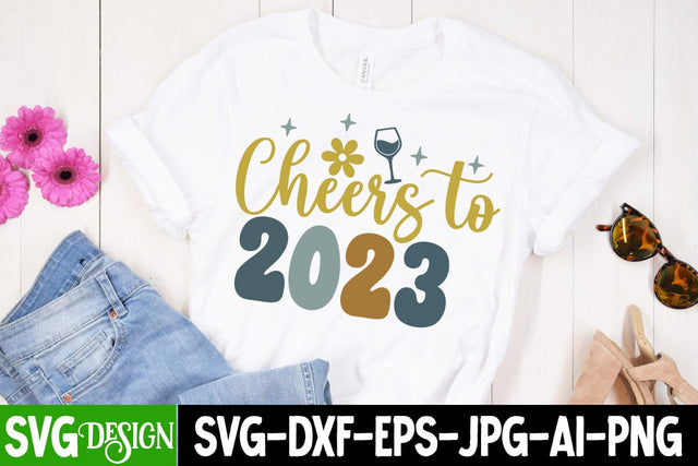 Cheers To 2023 SVG Cut File , Happy New Year SVG Cut File SVG BlackCatsMedia 