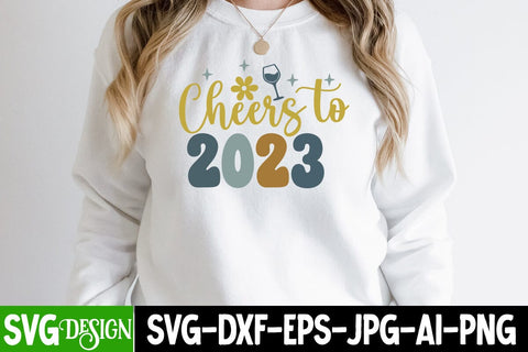 Cheers To 2023 SVG Cut File , Happy New Year SVG Cut File SVG BlackCatsMedia 