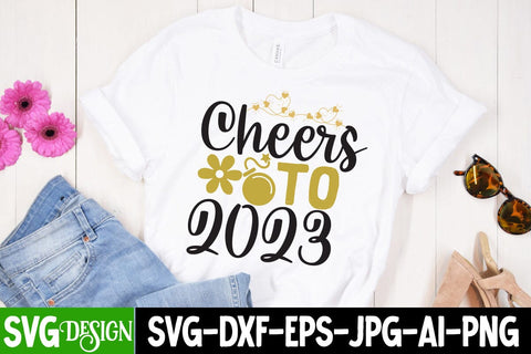 Cheers To 2023 SVG Cut File , Happy New Year SVG Cut File SVG BlackCatsMedia 