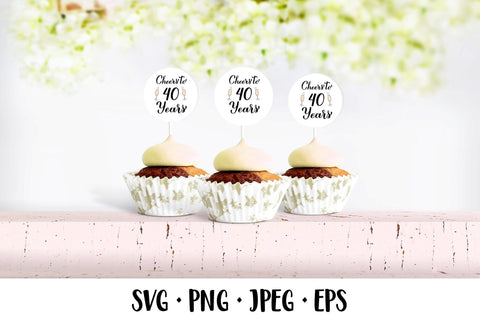 Cheers to 40 Years SVG. 40th Birthday, Anniversary party decor SVG LaBelezoka 