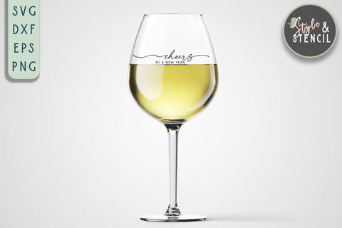 Cheers to a New Year 2021 SVG SVG Style and Stencil 