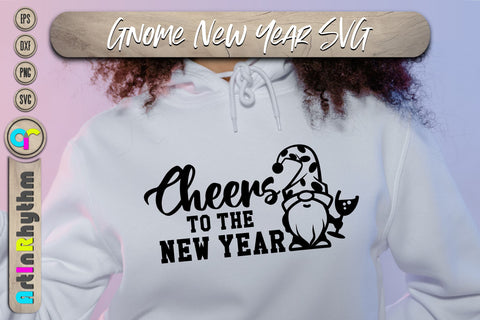 Cheers to the Happy new year gnome svg SVG Artinrhythm shop 