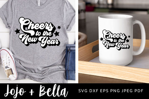 Cheers To The New Year SVG, Cheers SVG, Happy New Year SVG, New Years Shirt Svg, New Years Eve Svg files for Cricut, Silhouette SVG Jojo&Bella 