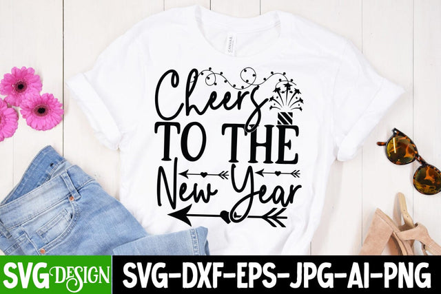 Cheers To The New Year SVG Cut File SVG BlackCatsMedia 