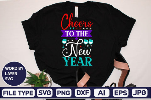 Cheers To The New Year SVG Design SVGs,Quotes and Sayings,Food & Drink,On Sale, Print & Cut SVG DesignPlante 503 