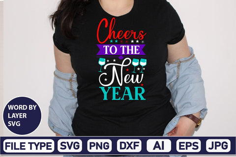 Cheers To The New Year SVG Design SVGs,Quotes and Sayings,Food & Drink,On Sale, Print & Cut SVG DesignPlante 503 