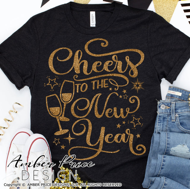 Cheers to the new year SVG | New Years Eve SVG PNG DXF | NYE Shirt SVG | New Year 2022 SVGs | Amber Price Design SVG Amber Price Design 