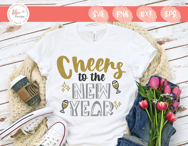 Cheers To The New Year - SVG, PNG, DXF, EPS SVG Elsie Loves Design 