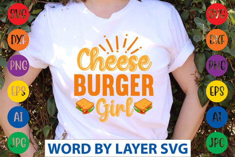 Cheese Burger Girl SVG Design SVG Rafiqul20606 